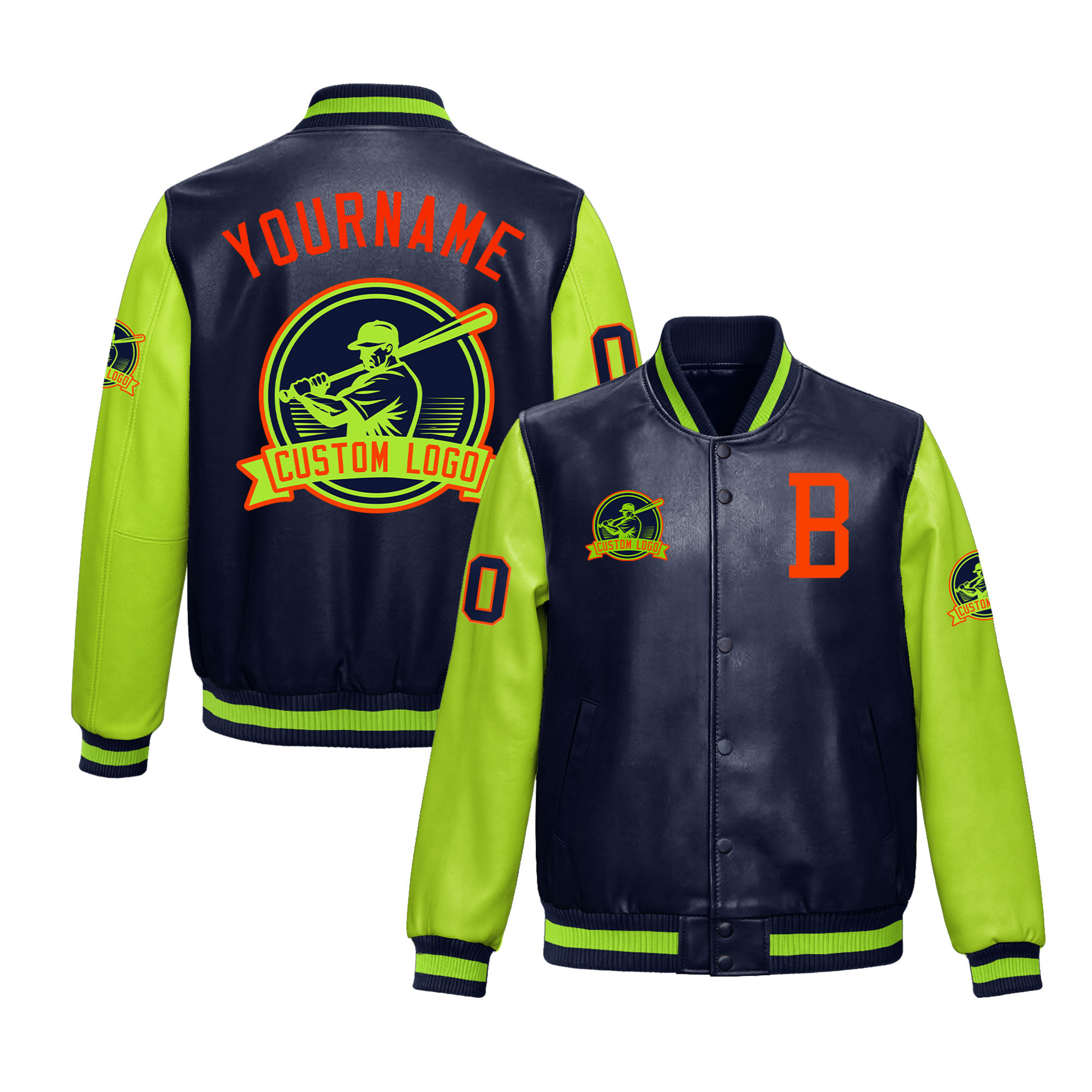 Navy&Neon Green-B25