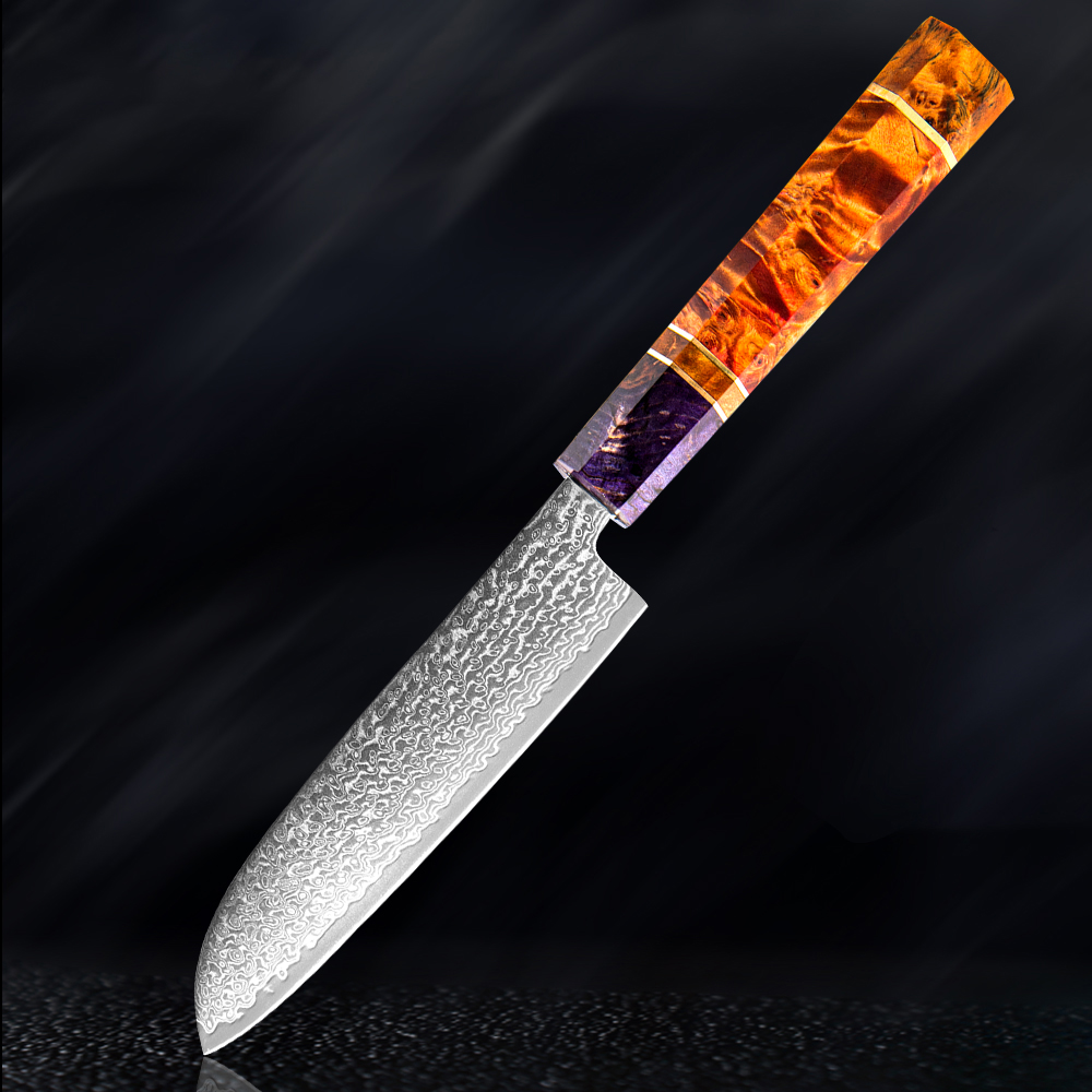 Santoku en acier de Damas 5-A-R5x
