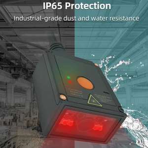 Escáner de matriz de datos de alta velocidad industrial con logotipo Costom, transportador Ethernet, Detección automática, escáner de código de barras 1D 2D, escáner fijo