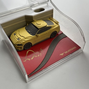 3D xe Memo Pad ghi chú dán | sáng tạo Mustang giấy điêu khắc <span class=keywords><strong>notepad</strong></span> | độc đáo bàn văn phòng phẩm quà tặng cho văn phòng và thu gom - Product Image 3