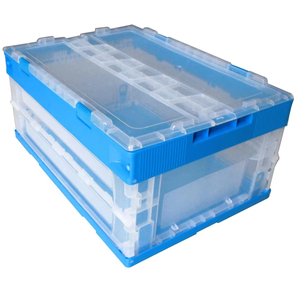 NEXARA Stackable Plastic Storage <strong>Containers</strong> Mobile <strong>Nesting</strong> Design with Convenient Foldable Lids Solid Box for Efficient Storage