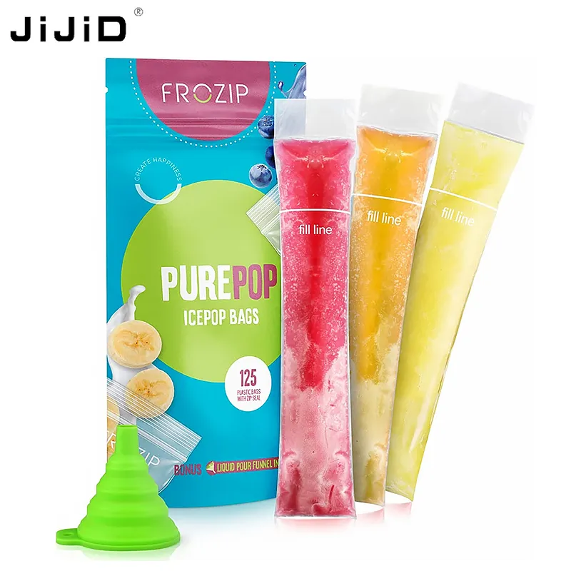 JiJiDカスタムプリントヒートシールシーラー使い捨てフリーズアイスクリームプラスチックアイスキャンデー包装袋