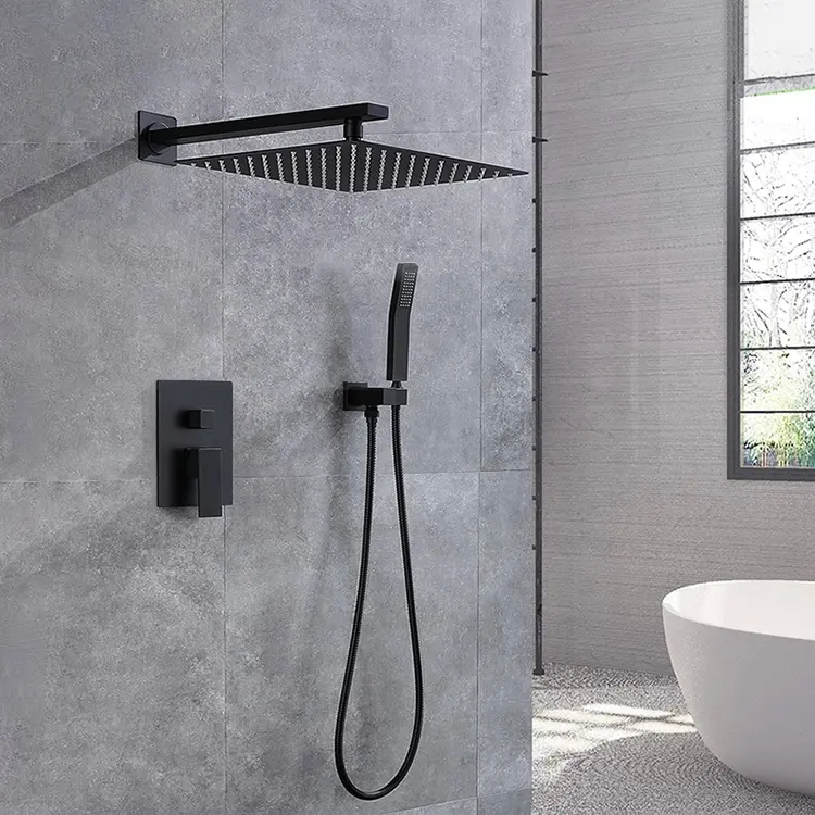 Misturador de chuveiro de bronze escondido, alta qualidade, banheiro, preto, oculto, chuveiro, torneira, conjunto, venda imperdível