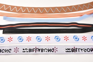 Banda elástica estampada de alta elasticidad con patrones personalizados al por mayor con cinta tejida de colores rayada de silicona - Product Image 5