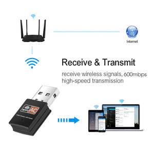 USB WiFiアダプター600Mbps 2.4G 5G WiFiアンテナデュアルバンド802.11b/n/g/acミニワイヤレスコンピュータネットワークカードレシーバー - Product Image 6