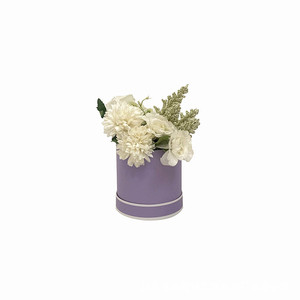 Fall in Color Wholesale Minimalist Macaron Style Packaging Boxes Fashionable Small Circular <strong>Hugging</strong> Bucket Rose Flower Gift <strong>Box</strong> - Product Image 2