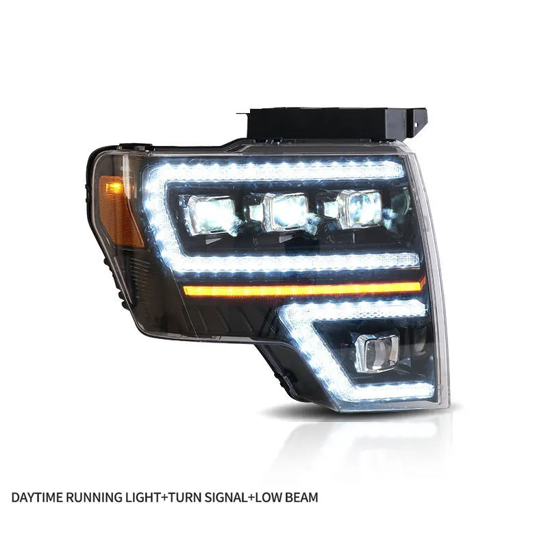 Al por mayor venta caliente LED la luz de la cabeza para Ford F150 2009-2014 dinámico indicador de giro frente lámpara del coche piezas de sistema de iluminación