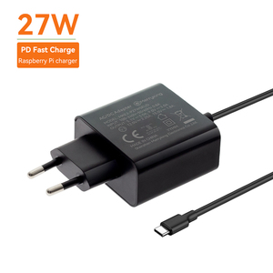 EU European Plug Custom Logo 5.1V 5A 27W PD-Ladegerät mit OTP-Schutz für <span class=keywords><strong>Raspberry</strong></span> <span class=keywords><strong>Pi</strong></span> 5