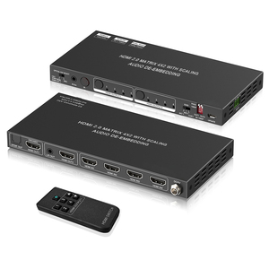 Matriz HDMI de 4K60Hz con EARC D-o-lby Vision SPDIF Salida de audio óptica Interruptor de matriz HDMI 4 en 2 salidas HDCP2.2 Gestión EDID
