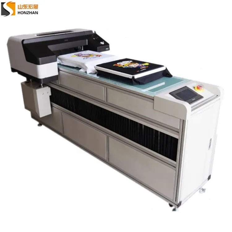 Honzhan A2 tamanho DTG impressora de roupas econômica HZ-DTG42125 modelo máquina de impressão de tecido de camisetas tamanho de impressão máximo 42x125cm