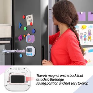Allarme forte per esercizio cuoco cottura minuti secondo conteggio fino conto alla rovescia grande Display LCD Timer magnetico digitale da cucina - Product Image 4