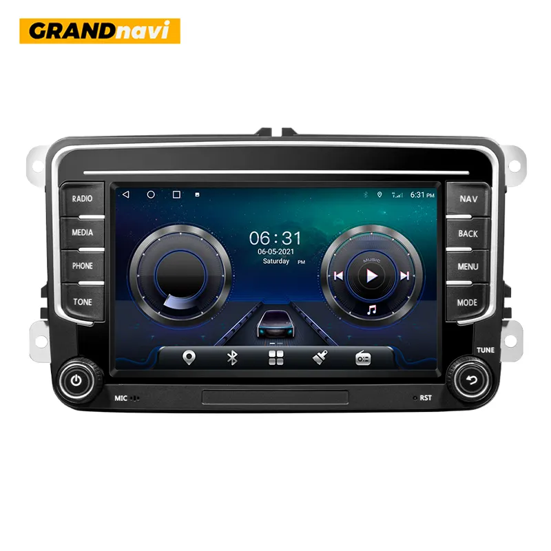 GRANDnavi 유니버설 2 Din 7 인치 자동차 라디오 무선 유선 안드로이드 자동 CarPlay MP5 플레이어 자동차 DVD Gps 플레이어 VW 용