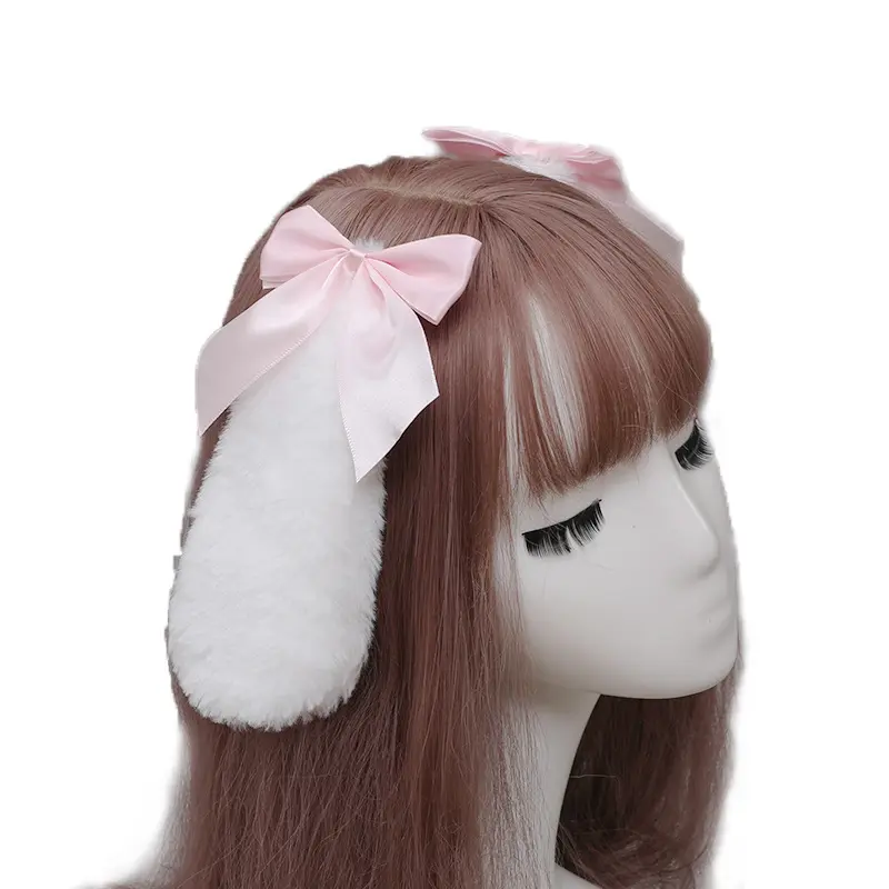 Kawaii Lolita Bunny Ears Hairpin Cosplay Anime Girls Costumes Droppy Rabbit Hairclips Cute Headwear For Women