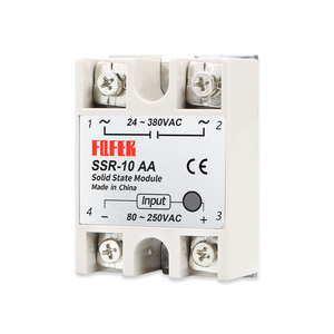 Relé de estado sólido de 24 ~ 380V, entrada de CA, 85 ~ 250V, salida de CA, SSR-10AA módulo de relé único SSR, precio bajo