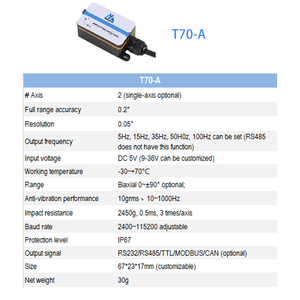 Transmisor de nivel analógico inclinómetro barato de un solo eje - Product Image 3