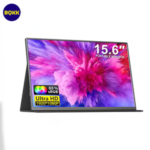 15.6インチポータブルモニターフルHD 1080P HDRコンピュータディスプレイUSB C & HDMIデュアルモニター内蔵スピーカーゲームモニターPS4用 - Product Image 1