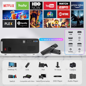 Proyector Android HD 4K de alta calidad a la moda con lente de enfoque automático Android 11,0 OS 200 lúmenes Internet y altavoz incorporados - Product Image 4