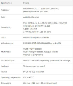 <strong>Raspberry</strong> <strong>Pi</strong> 400 Complete Kit 64 Bit Quad Core Processor Dual-display Output 4K Video Playback US <strong>Keyboard</strong> Personal Computer Kit