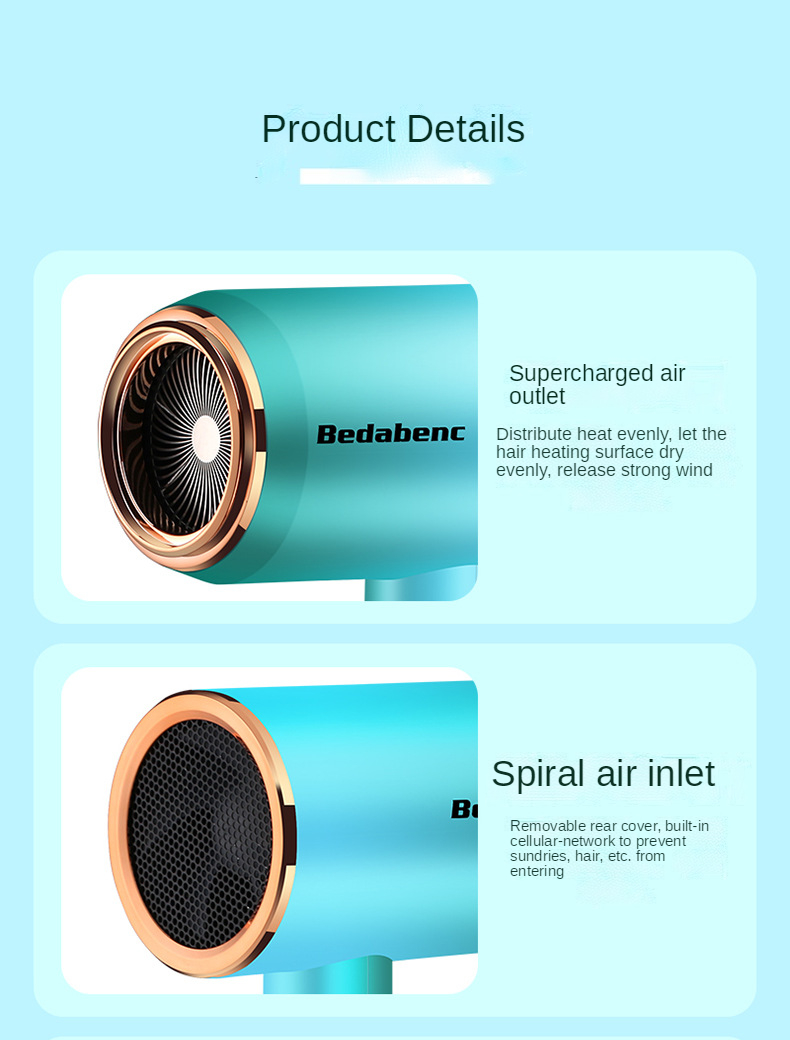 Best seller new design fashion hair dryer hot and cold air negative ion hair care and styling appliances home salon wholesale