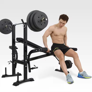 スクワットラック付きSP調整可能重量ベンチコンボベンチプレスベンチラック傾斜下降トレーニング能力 - Product Image 1