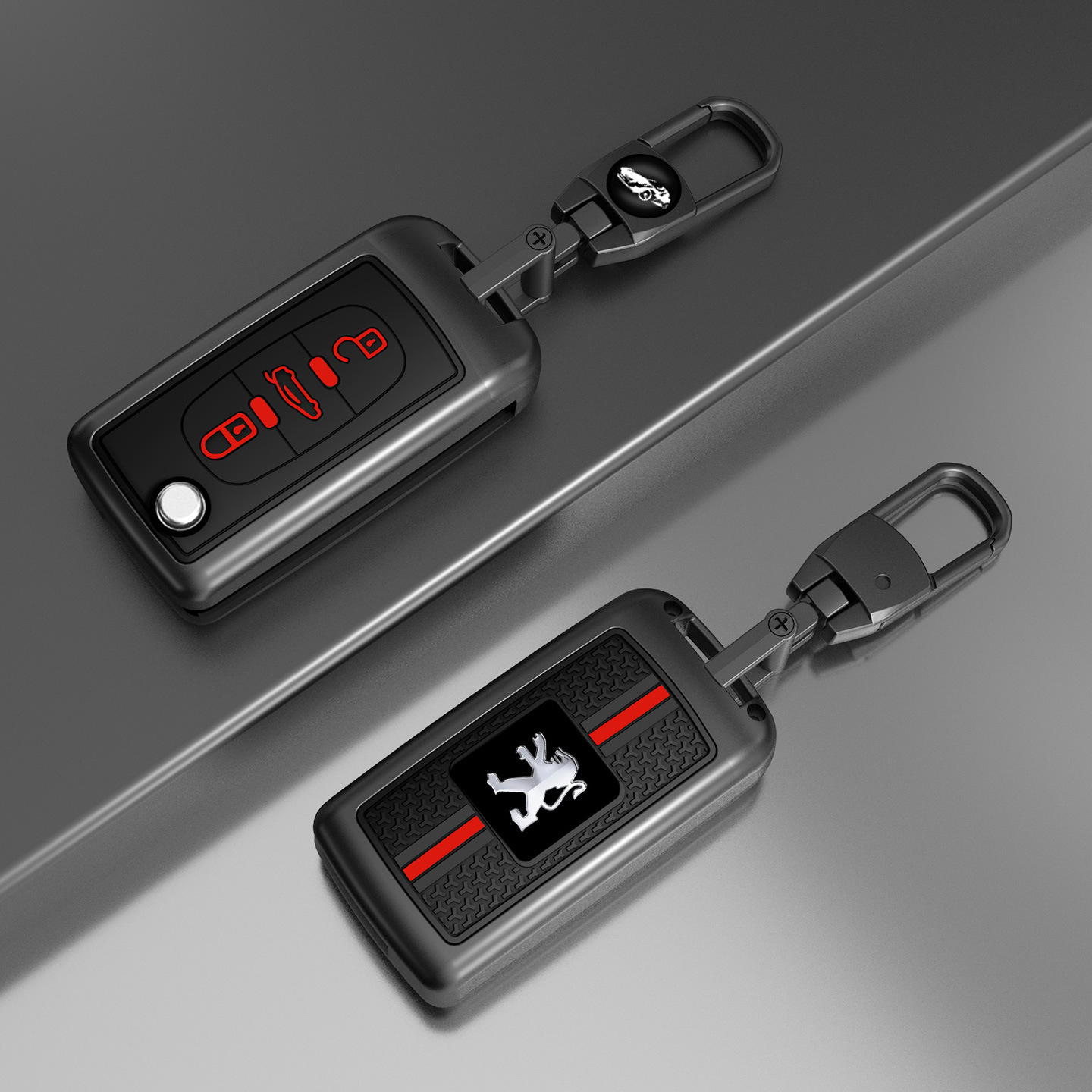 Red + metal buckle