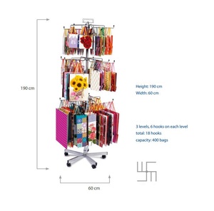 Geschenktaschen-Vorführregal Metall 3 Stufen rotierender mobiler Vorführständer rotierender freistehender für den Einzelhandel - Product Image 5