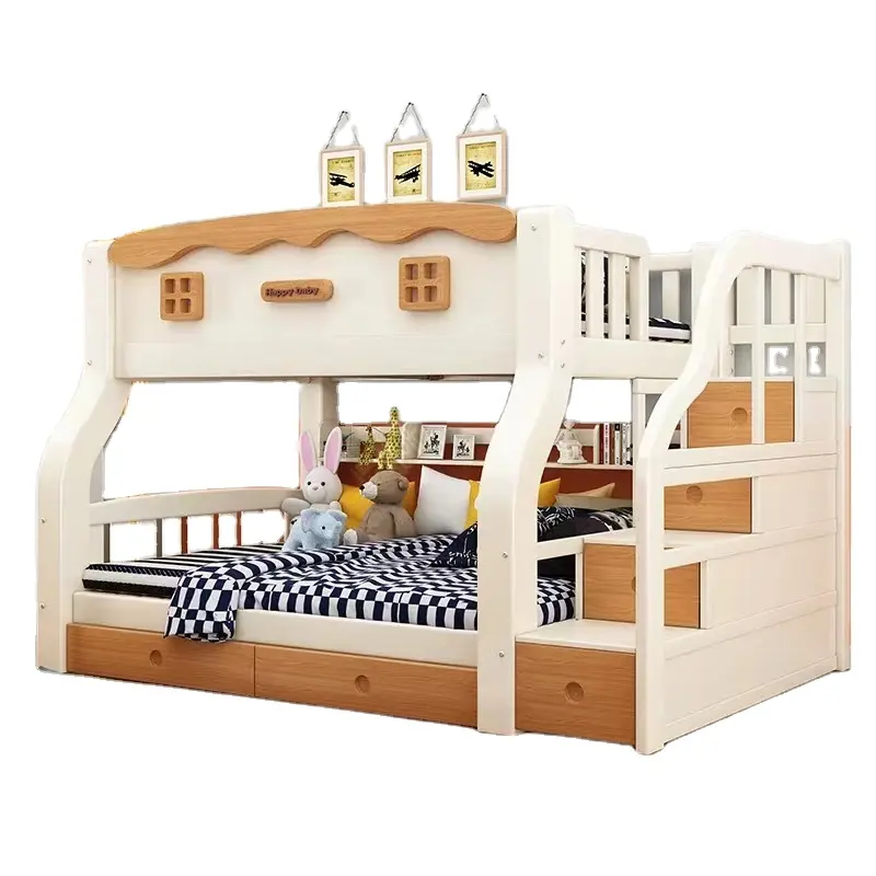Castelo de madeira maciça crianças camas menina beliche crianças cama conjunto mobiliário para meninas rosa quarto mobiliário