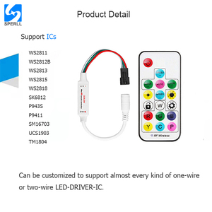 DC5V ~ 24V SP104E LED Pixel Controller LED Licht Dimmer Controller Mini Wireless Fernbedienung