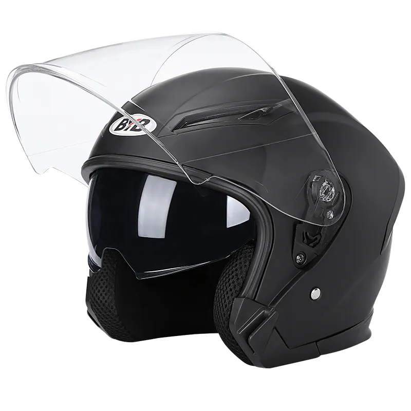 Байкерские шлемы на половину лица BYB/705 OEM/ODM оптом под заказ с двойными линзами мотоциклетный цветной мотоциклетный шлем ABS