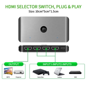สวิตช์เลือก HDR HDMI 3X1 4K 60Hz,ตัวสลับ HDMI 2.0 3 In 1พร้อมรีโมทไร้สาย IR
