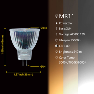 LEDミニスポットライトMR11GU4.0低電圧AC/DC 12V 3W 3000K/4000K/6000Kキッチンや書斎に適した超電球 - Product Image 2
