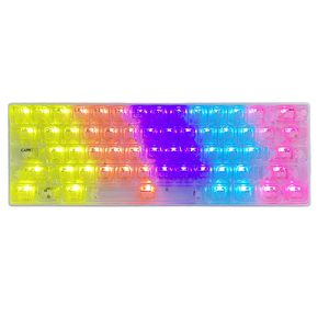 Panel de Metal Personalizado 61 Teclas 65% Teclas Transparentes Teclado Mecánico con Cable N-key Rollover Gaming Teclado Mecánico - Product Image 1
