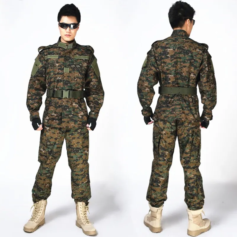 TC 65/35 Camouflage Digital Woodland Uniform Rip Stop Combat Tactical Uniform Suit Set