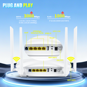 4 antena 4GE Wifi6 AX3000 Router jala GPON <span class=keywords><strong>Modem</strong></span> serat Dual Band WIFI 6 ONT ONU XPON untuk FTTH - Product Image 4