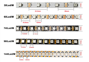 WS2812B WS2812 Led striscia indirizzabile individualmente Smart RGB Led striscia nero/bianco PCB impermeabile IP30/65/67 1-5M DC5V - Product Image 4
