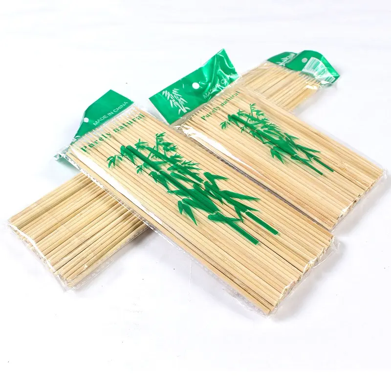 Doğa kuru barbekü bambu yuvarlak Kabob şiş en iyi fiyat ile tütsü ve barbekü için yuvarlak bambu çöpler sticks
