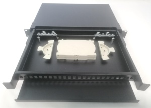 1U 19 ''24 puertos ODF Tipo deslizante con panel de conexión de fibra de riel Panel de conexión de fibra óptica - Product Image 6