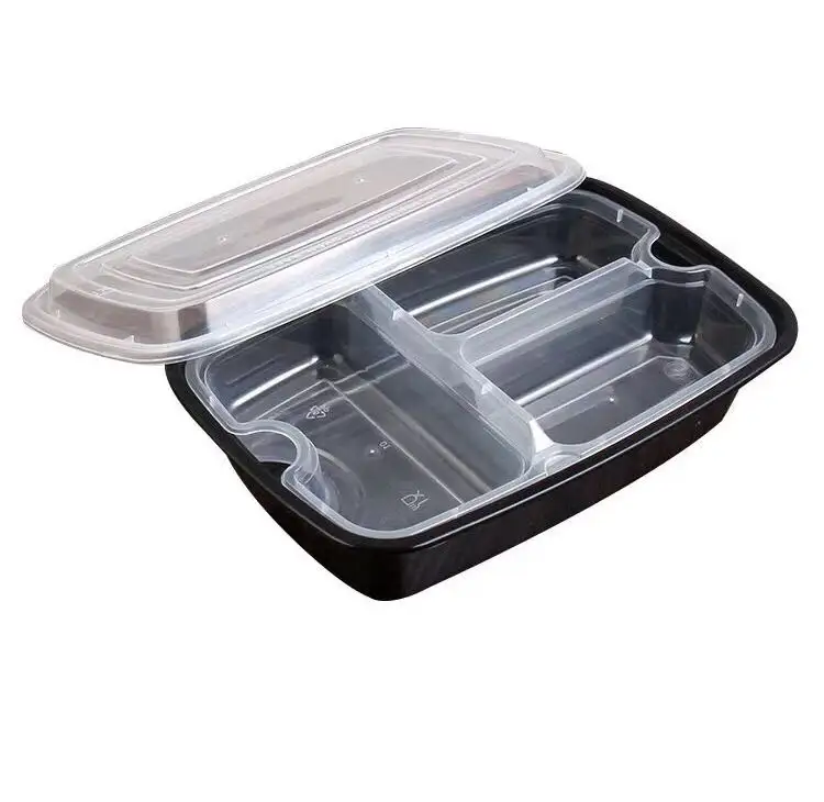 Contenedores de plástico desechables para llevar con tapa, contenedor de alimentos biodegradable, 2 uds.