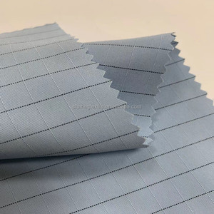 Laboratuvar önlüğü Lint ücretsiz temiz oda iletken ESD güvenli anti-statik ekose Polyester karbon Fiber Taslon kumaş koruma Suit - Product Image 4