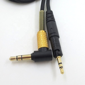Cable de audio para auriculares con conector de bloqueo para Audio Technica ATH M50x/M40x/M60X/M70X con micrófono de control remoto de volumen - Product Image 2