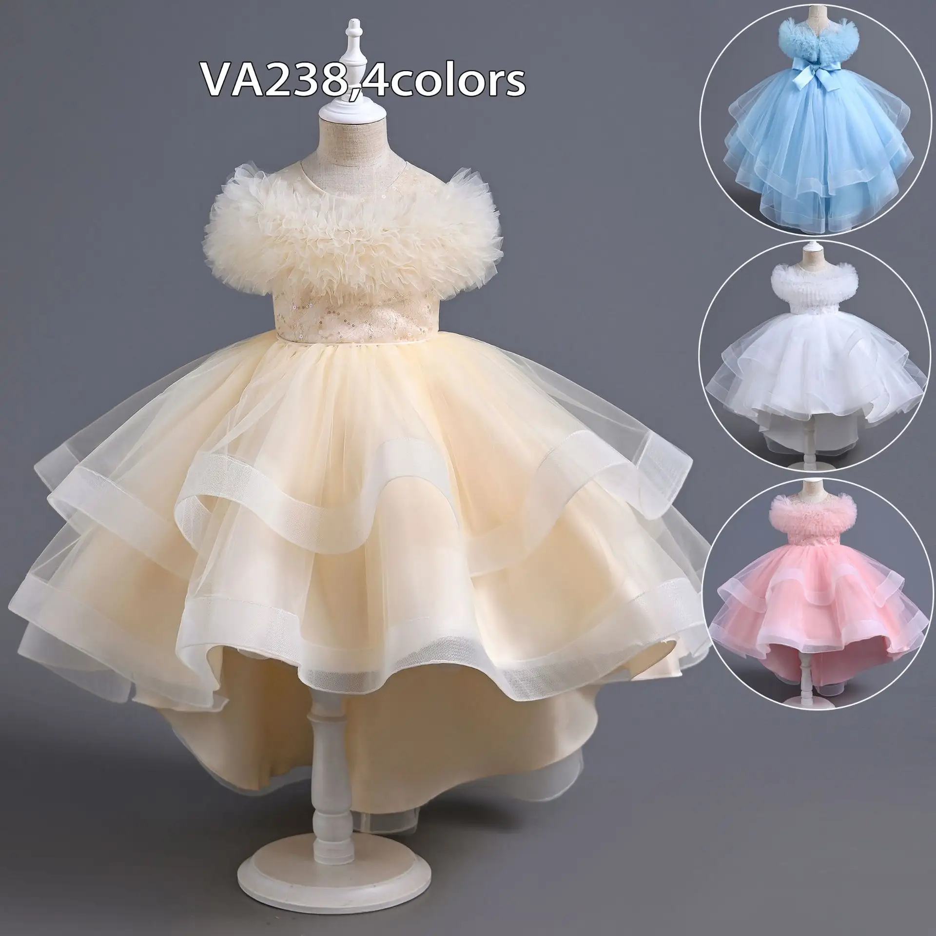 2024 nouveau bébé fille robe de soirée enfants vêtements enfants élégant anniversaire princesse mariage bal danse Costume 3-12 ans Vestidos