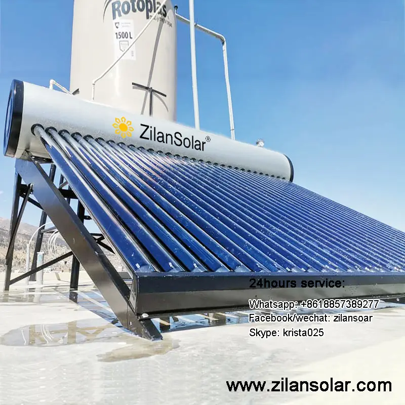 120 litre ev güneş sistemleri çatı düşük basınçlı vakumlu tüp paslanmaz çelik güneş enerjili su ısıtıcıları fiyat