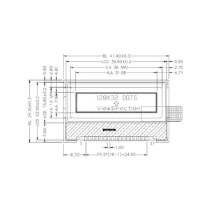 Display LCD grafico monocromatico COG 128x32 punti con IC ST7565R e interfaccia SPI - Product Image 5
