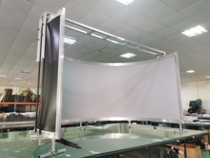 Pantalla de proyección de marco fijo curvo de película de 180 grados y 220 grados, simulador de vuelo, pantalla de proyección curva con cine plateado 3D - Product Image 4