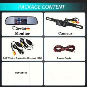 Rear View 4.3 inch <strong>LCD</strong> <strong>Display</strong> Screen Mirror Monitor Car Reversing Parking <strong>Reverse</strong> Backup Camera Kit Mirror - Product Image 4