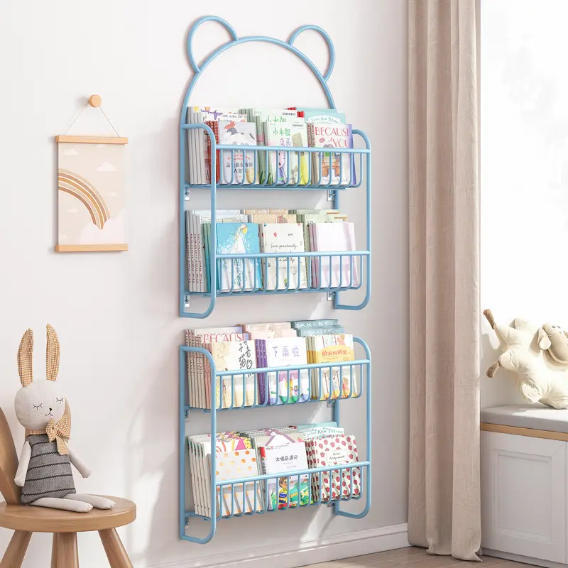 Prateleira de parede de design simples, prateleira para pendurar livro, prateleira de armazenamento para crianças
