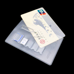 Phổ biến thường xuyên chủ thẻ, <span class=keywords><strong>Micro</strong></span> và Nano <span class=keywords><strong>Sim</strong></span> chủ thẻ với kim loại Pin L Pin in ấn PVC Hàn thời trang trong suốt HR - Product Image 4