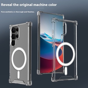 Samsung S24 için sıcak satış yüksek şeffaflık manyetik kabuk Ultra anti-sonbahar akrilik iki-in-one durumda yapılan TPU malzeme - Product Image 5