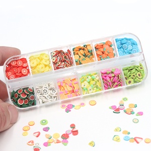 12 izgaralar ambalaj özel meyve kil dilimleri tırnak sanat aksesuarları polimer kil Sprinkles DIY el sanatları için