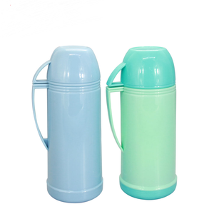 魔法瓶カップとハンドル付き1リットルプラスチックシェルガラスライナーブルー真空フラスコ - Product Image 1